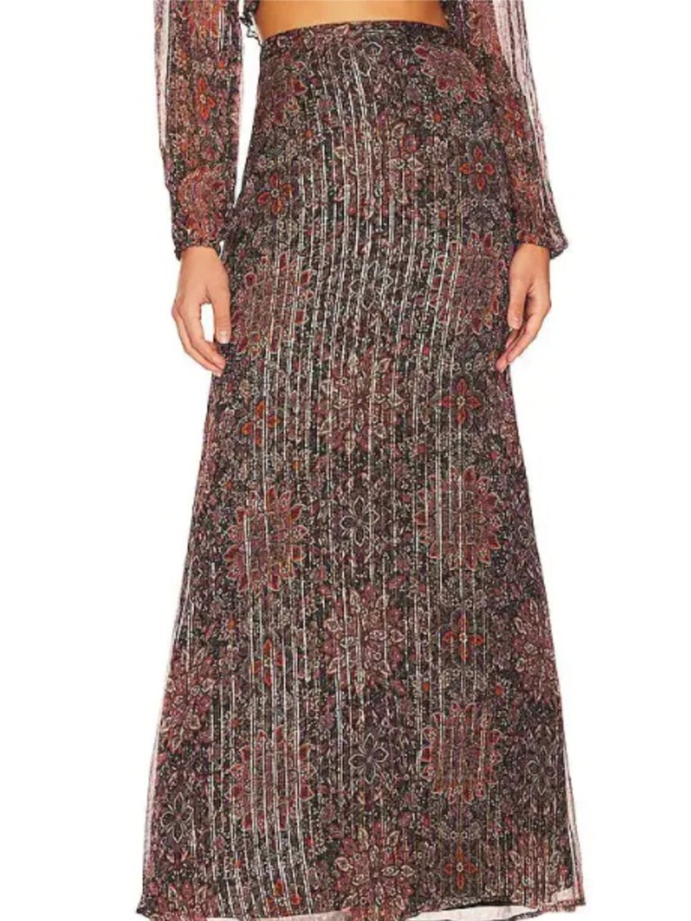 House Of Harlow 1960 Mareisa metallic maxi skirt